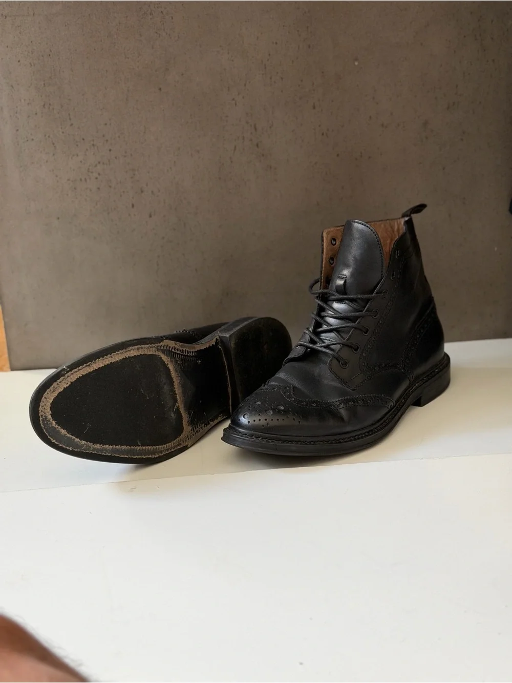 Dune London black leather